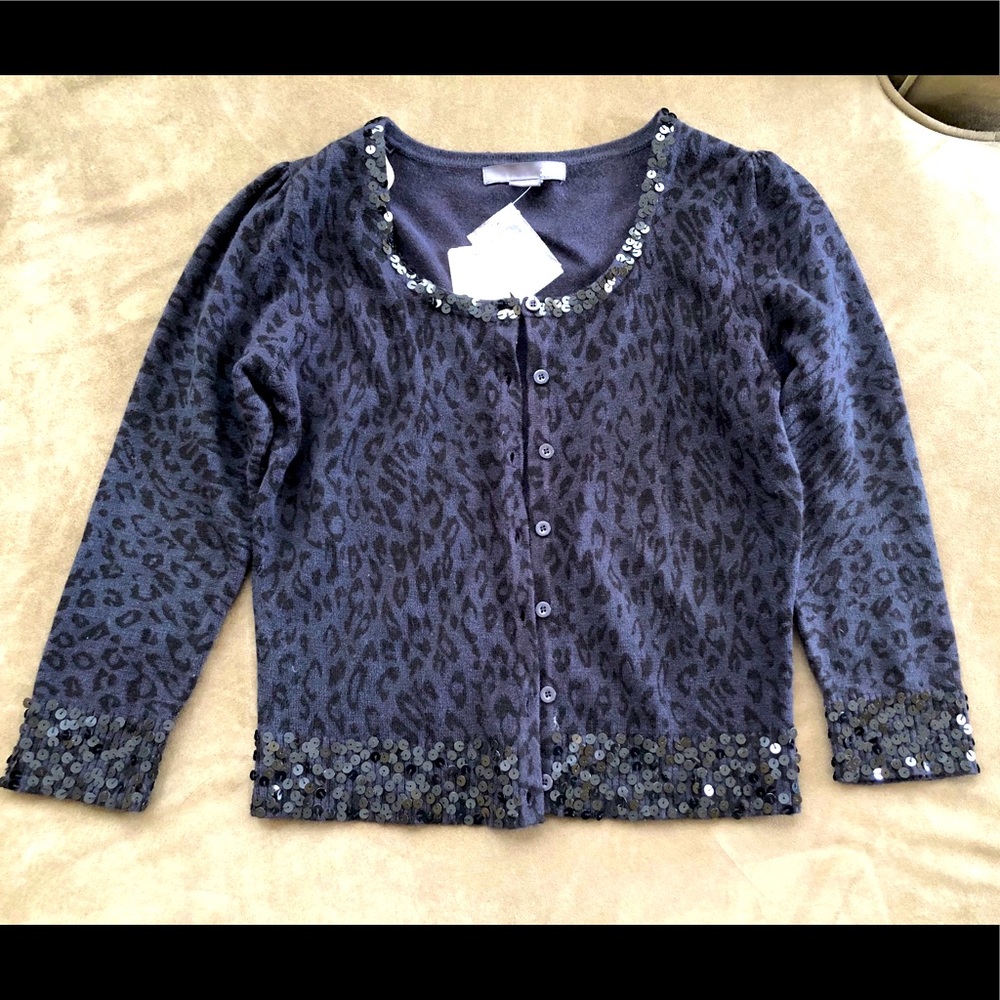 Navy and Black Leopard Cardigan